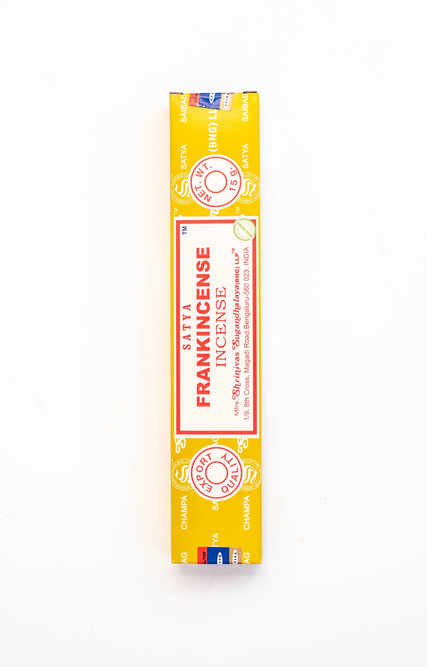 Frankincense incense stick burning on ceramic dish