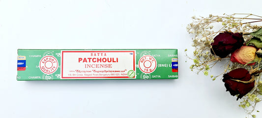 Satya Patchouli Incense Sticks – Earthy, Grounding Aroma