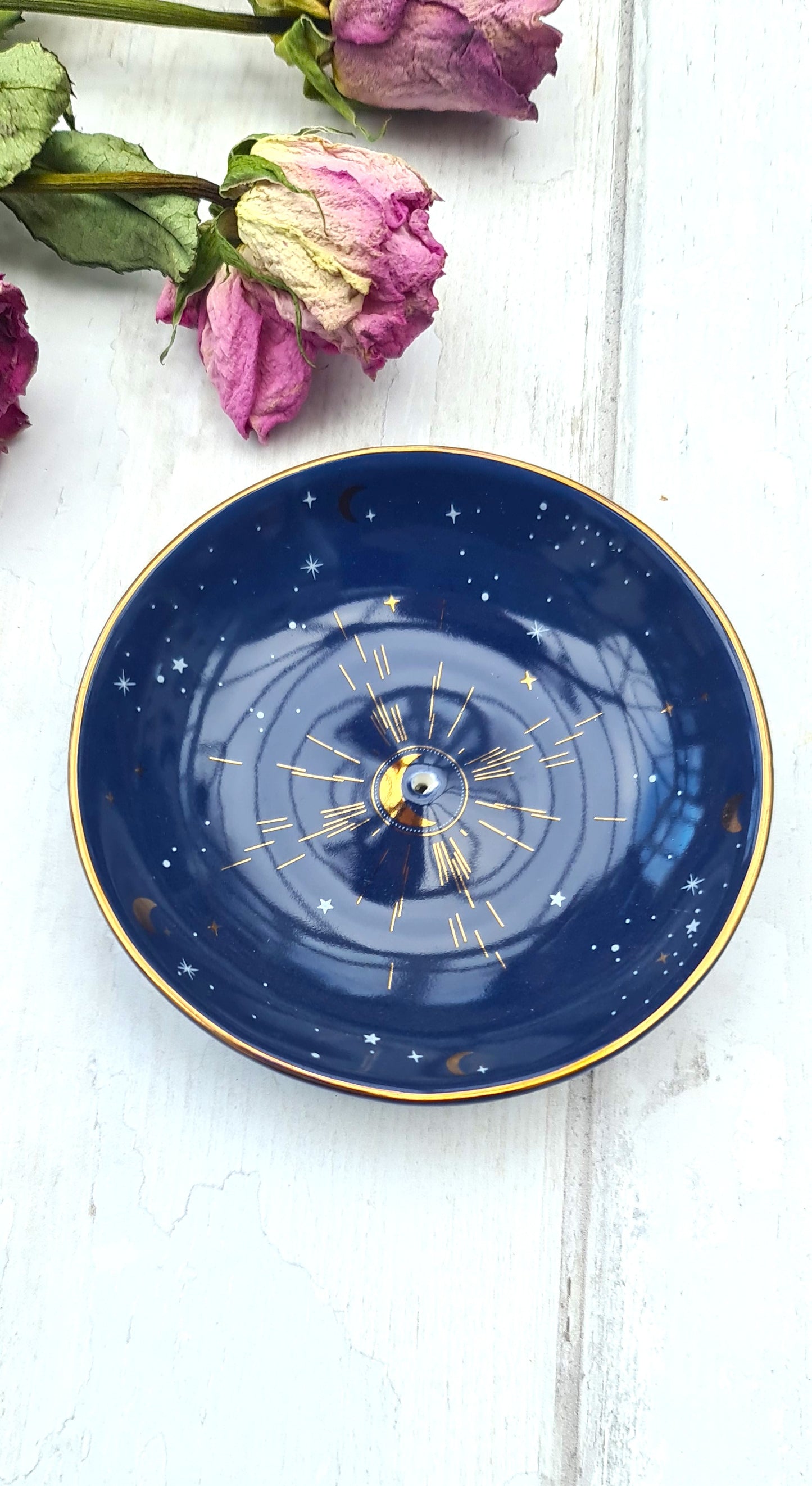 Starry Night incense catcher with roses 