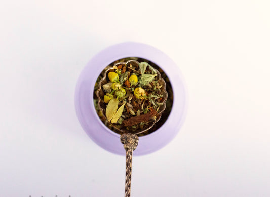digestion herbal tea with fennel and chamomile

