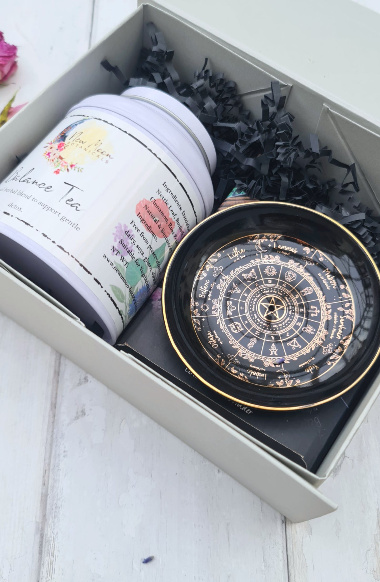 Herbal tea blend with incense catcher gift box 