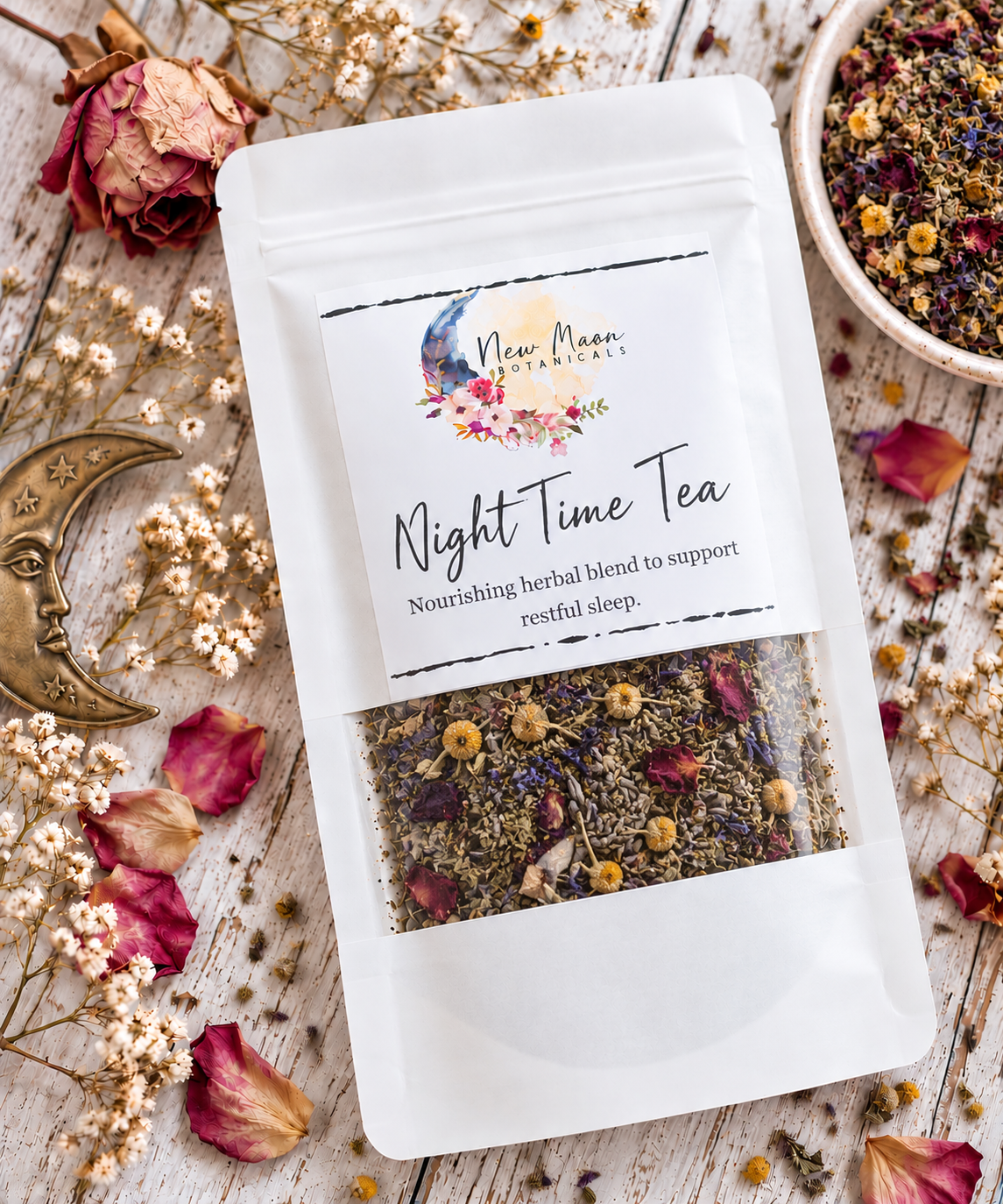 Night Time tea herbal infusion before bed time 
