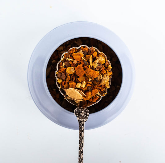 Hand-blended turmeric tea with warming spices

